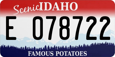 ID license plate E078722