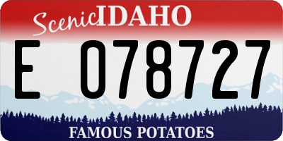 ID license plate E078727