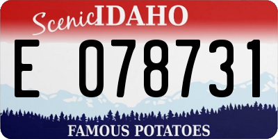 ID license plate E078731