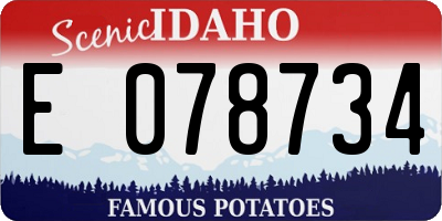 ID license plate E078734