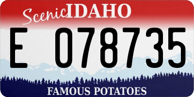ID license plate E078735