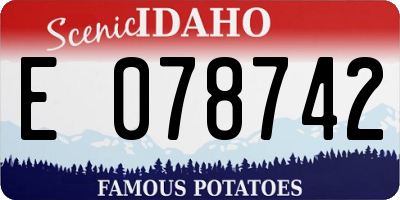 ID license plate E078742