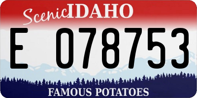 ID license plate E078753
