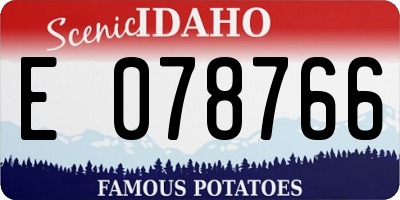 ID license plate E078766