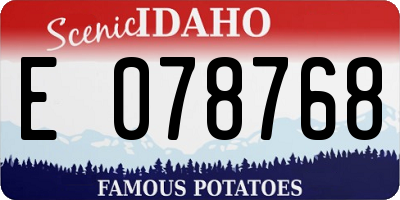 ID license plate E078768
