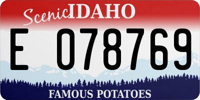ID license plate E078769