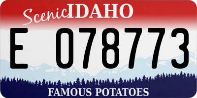 ID license plate E078773