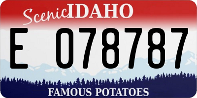 ID license plate E078787