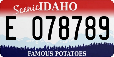 ID license plate E078789