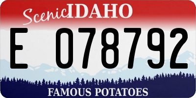 ID license plate E078792