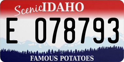 ID license plate E078793