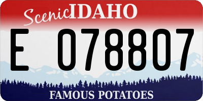 ID license plate E078807