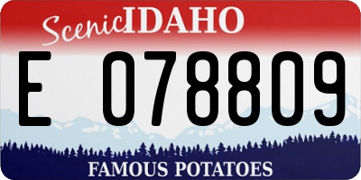 ID license plate E078809
