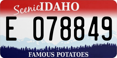 ID license plate E078849