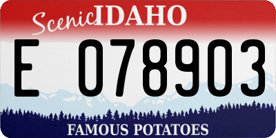 ID license plate E078903