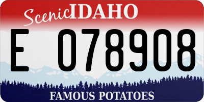 ID license plate E078908