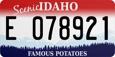 ID license plate E078921