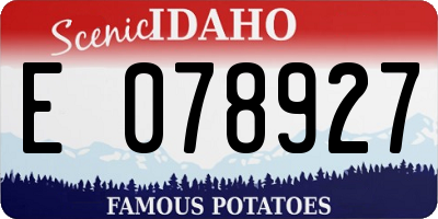 ID license plate E078927