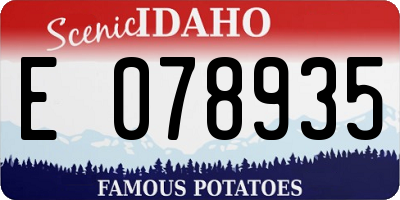 ID license plate E078935