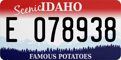 ID license plate E078938