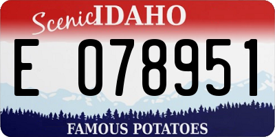ID license plate E078951