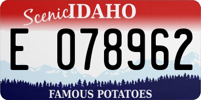 ID license plate E078962