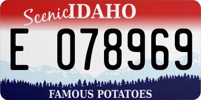 ID license plate E078969