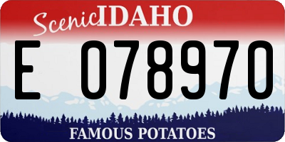 ID license plate E078970