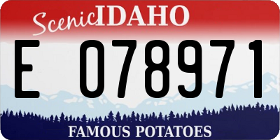 ID license plate E078971