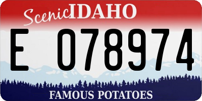 ID license plate E078974