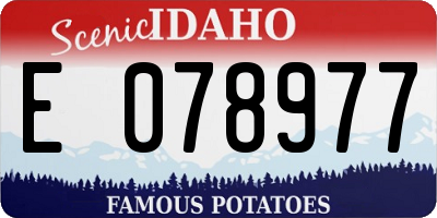 ID license plate E078977