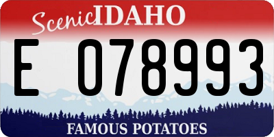 ID license plate E078993