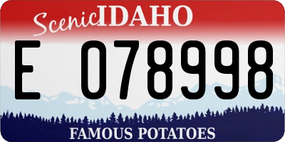 ID license plate E078998