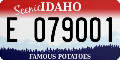ID license plate E079001
