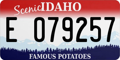 ID license plate E079257