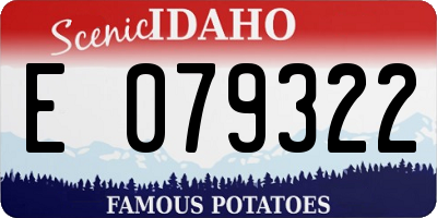ID license plate E079322