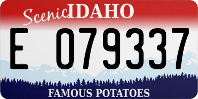 ID license plate E079337