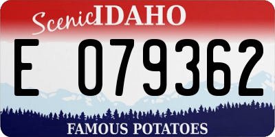 ID license plate E079362