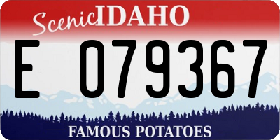 ID license plate E079367