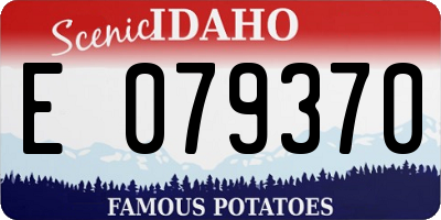 ID license plate E079370