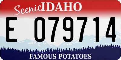 ID license plate E079714