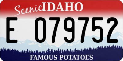 ID license plate E079752