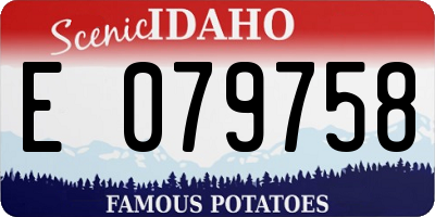 ID license plate E079758