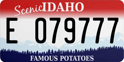 ID license plate E079777