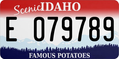 ID license plate E079789