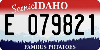 ID license plate E079821