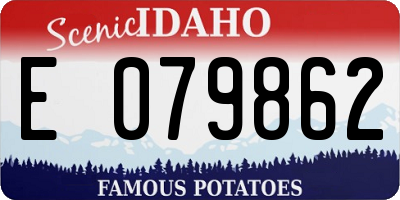 ID license plate E079862