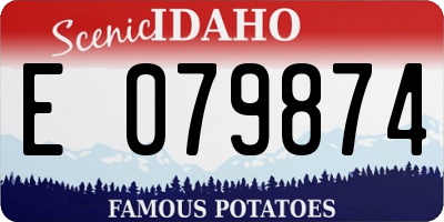 ID license plate E079874