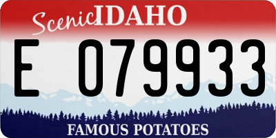 ID license plate E079933