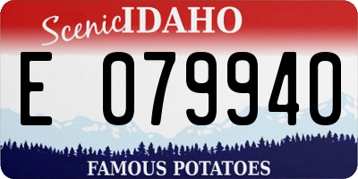 ID license plate E079940